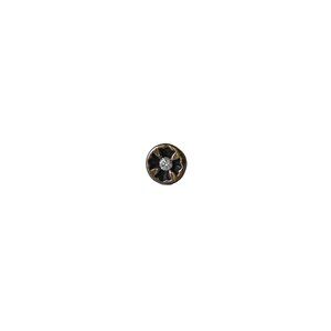 Chrome Hearts Cross Indent Diamond Round Stud Earrings